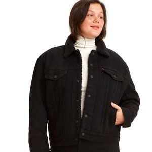 Levi's black denim/jean sherpa Jacket